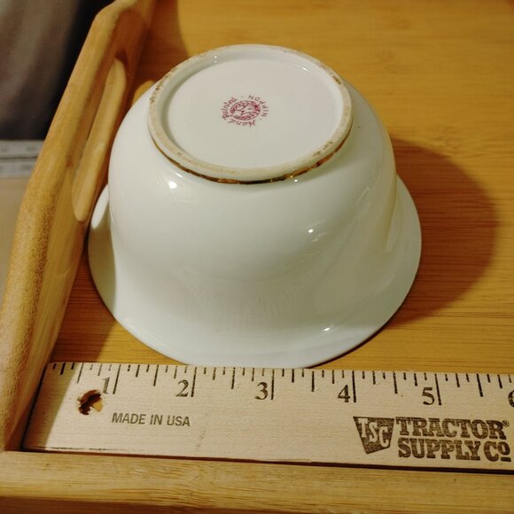 Nippon Beautiful Hand Painted Mayonnaise Sauce Dish With Spoon - Picture 8 of 16